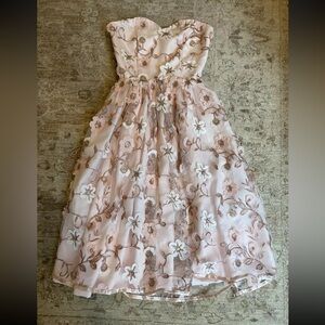 Floral Embroidered Pink Women’s Dress